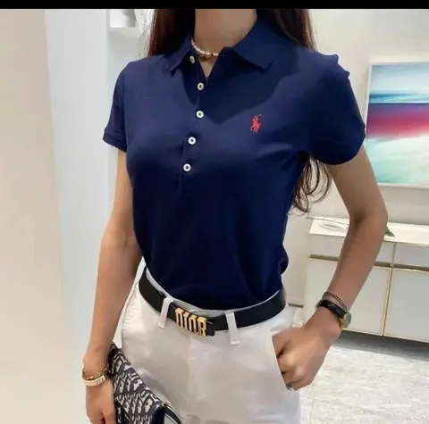 Ralph Lauren Women's Navy Blue Polo Shirt