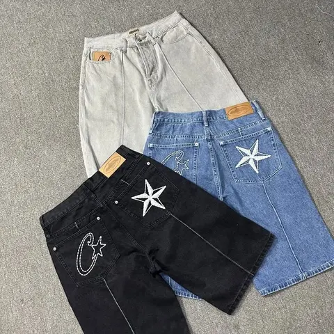Star Embroidered Denim Shorts Collection