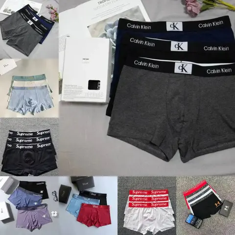 Men's Premium Boxer Briefs Collection - Calvin Klein, Supreme, Dior, Under Armour