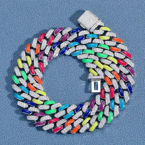 Multicolor Crystal-Encrusted Chain Bracelet