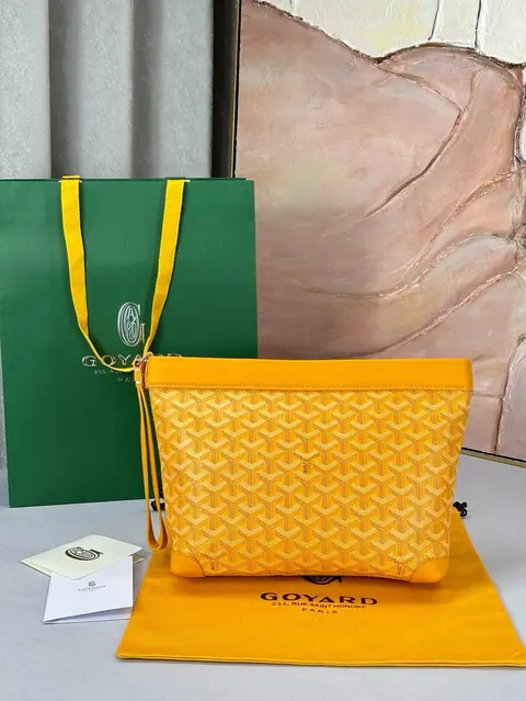 Goyard Yellow Monogram Clutch