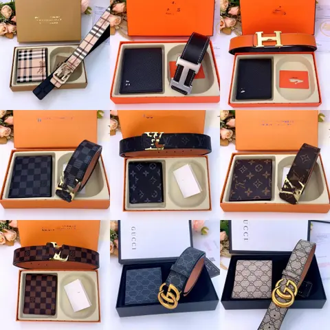 Luxury Brand Belt and Wallet Sets Collection