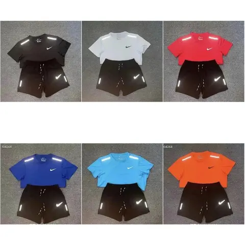 Nike Reflective Running Shorts and T-Shirt Sets