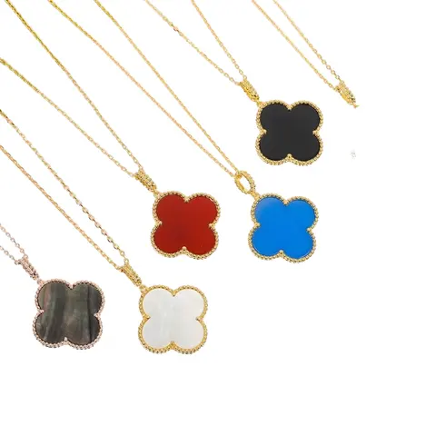 Four-Leaf Clover Pendant Necklaces in Multiple Colors