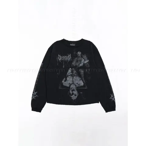DROPDEAD Black Long Sleeve Graphic Sweatshirt