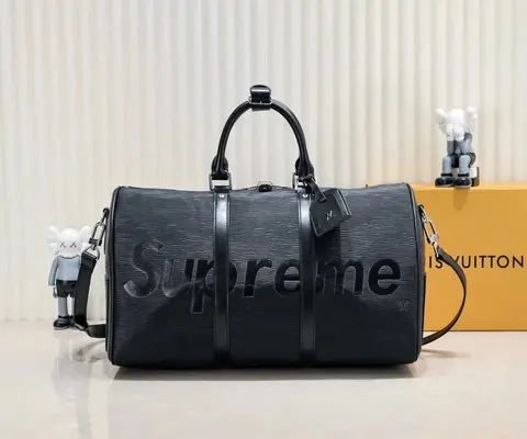 Supreme x Louis Vuitton Black Duffle Bag