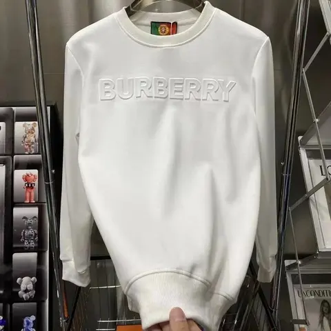 Burberry White Embroidered Logo Sweatshirt