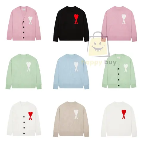 Ami Paris Heart Logo Knit Sweaters and Cardigans Collection