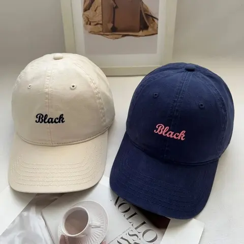 Black Embroidered Baseball Cap