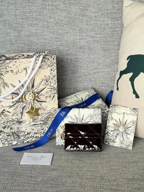 Dior Mini Wallet with Star and Floral Pattern