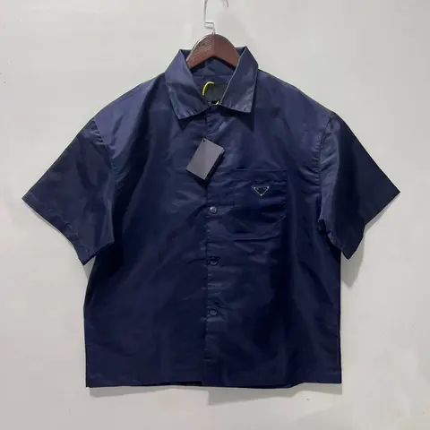 Prada Navy Blue Short Sleeve Shirt