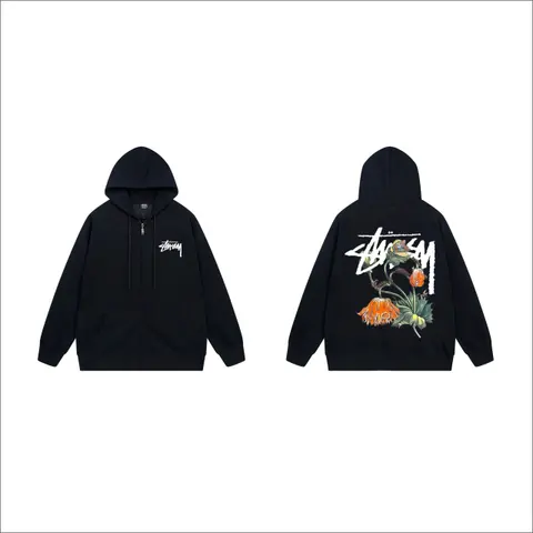 Stussy Floral Zip-Up Hoodie