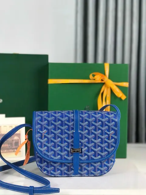Goyard Blue Monogram Crossbody Bag