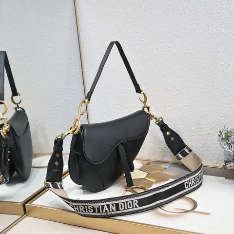 Christian Dior Saddle Bag with Logo Strap