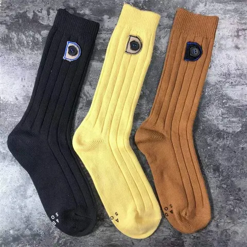 SOAD Ribbed Crew Socks with Button Detail