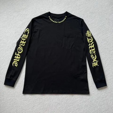 Chronic Wear Black Long Sleeve T-Shirt with Gold 'CHRONIC' Arm Print