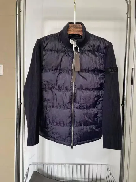 Dior Monogram Puffer Vest with Ribbed Sleeves