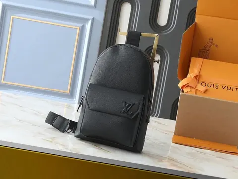 Louis Vuitton Black Leather Backpack