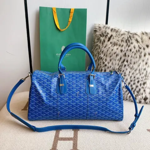 Goyard Blue Monogram Canvas Duffle Bag
