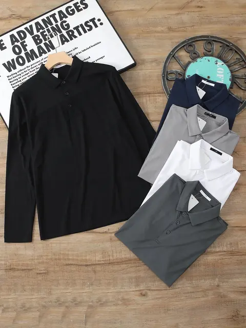 Men's Long Sleeve Polo Shirt Collection