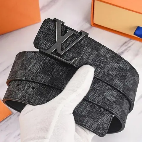 Louis Vuitton Damier Graphite Belt with LV Buckle