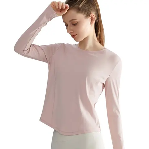 Pink Long Sleeve Activewear Top