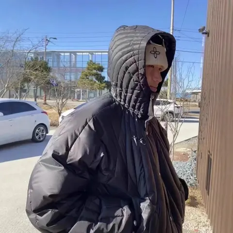 Black Puffer Jacket with Hood