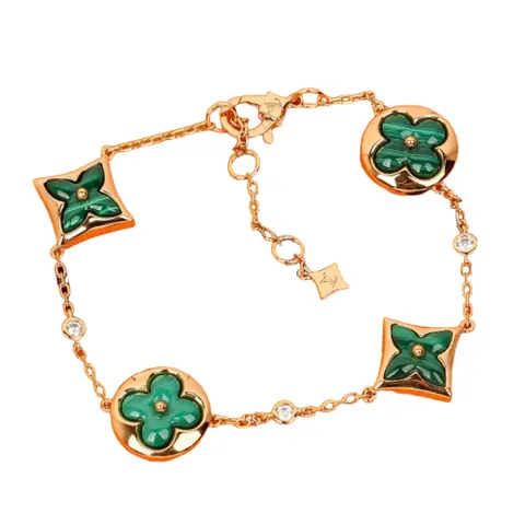 Louis Vuitton Green Enamel Flower Bracelet
