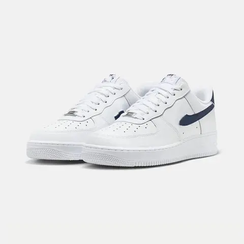 Nike Air Force 1 Low White with Navy Swoosh