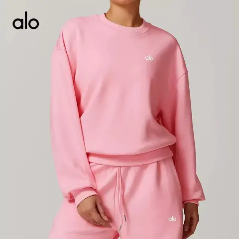 alo Pink Logo Sweatshirt