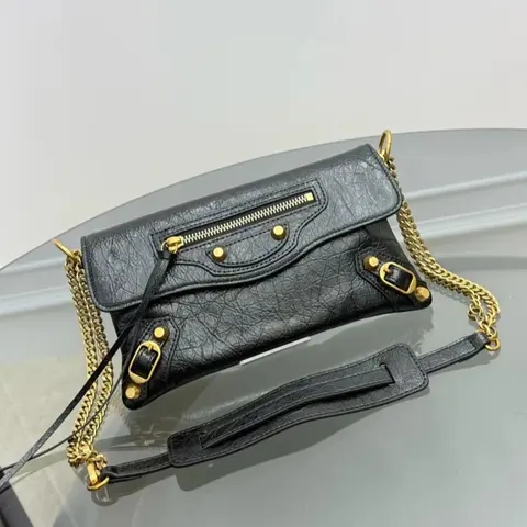 Balenciaga Classic City Mini Bag Black Leather with Gold Hardware