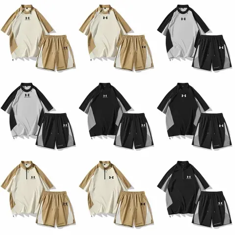 Under Armour Men's Athletic Sets - Short Sleeve Shirts and Shorts Collection