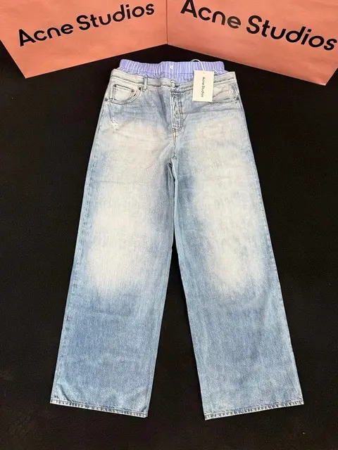 Acne Studios Light Wash Wide Leg Jeans