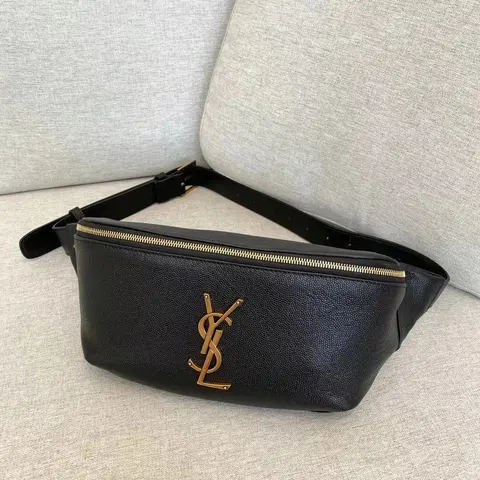 Saint Laurent Black Leather Belt Bag