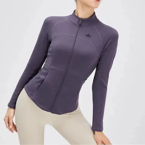 alo Yoga Full Zip Long Sleeve Top