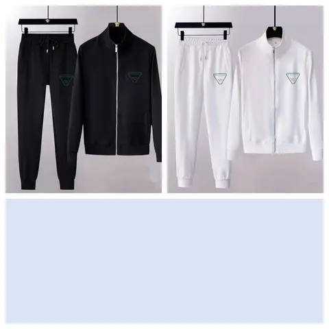 Men's Two-Piece Tracksuit Set - Black and White