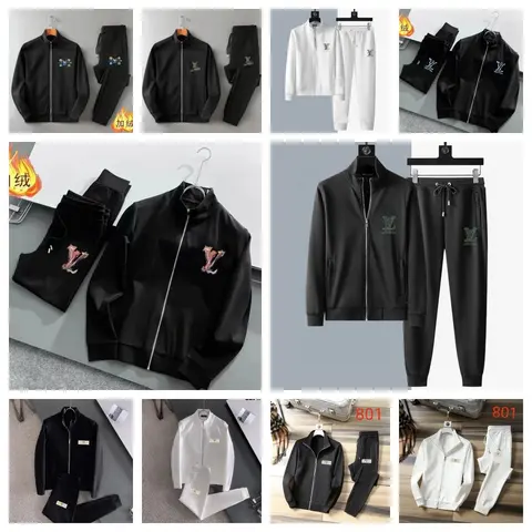 LV-Style Embroidered Track Suit Set
