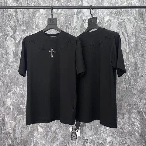 Black Cross Embroidered T-Shirt