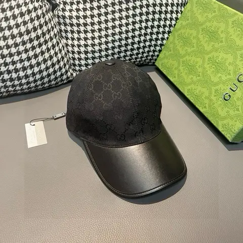 Gucci Black GG Monogram Baseball Cap