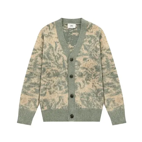 AMI Paris Tie-Dye V-Neck Cardigan