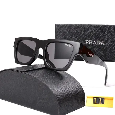 Prada Black Square Sunglasses with Case and Box