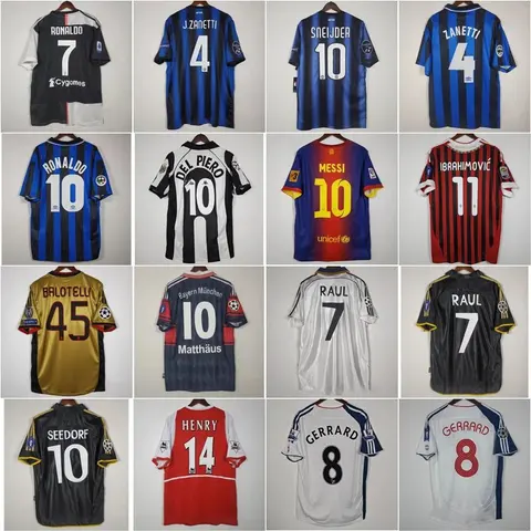 Football Jersey Collection Featuring Ronaldo, Messi, Ibrahimović, and Other Legends