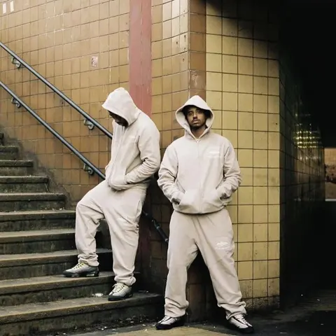 Cream Color Hoodie and Sweatpants Set