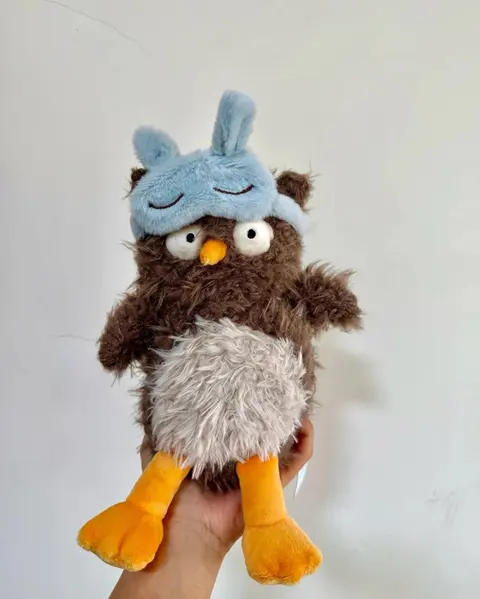 Plush Owl Toy with Sleep Mask