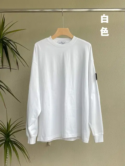Stone Island White Long Sleeve T-Shirt