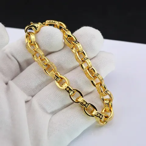 CH Gold Alphabet Chain Bracelet