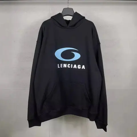 Balenciaga Black Hoodie with Logo
