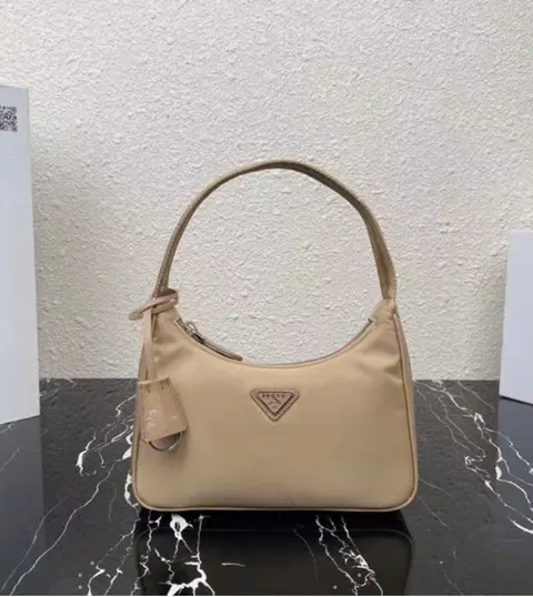 Prada Beige Nylon Hobo Bag