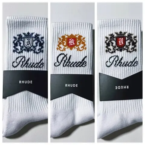 RHUDE Crest Logo Socks - 3-Color Pack