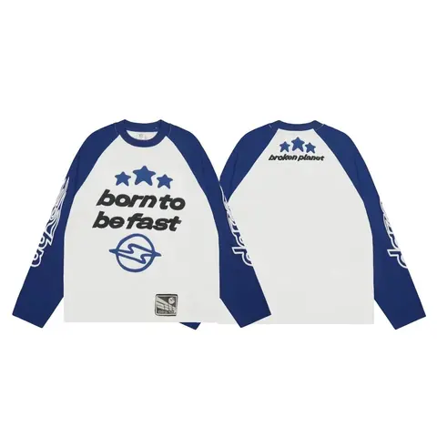 Broken Planet Born to Be Fast Long Sleeve Raglan Shirt